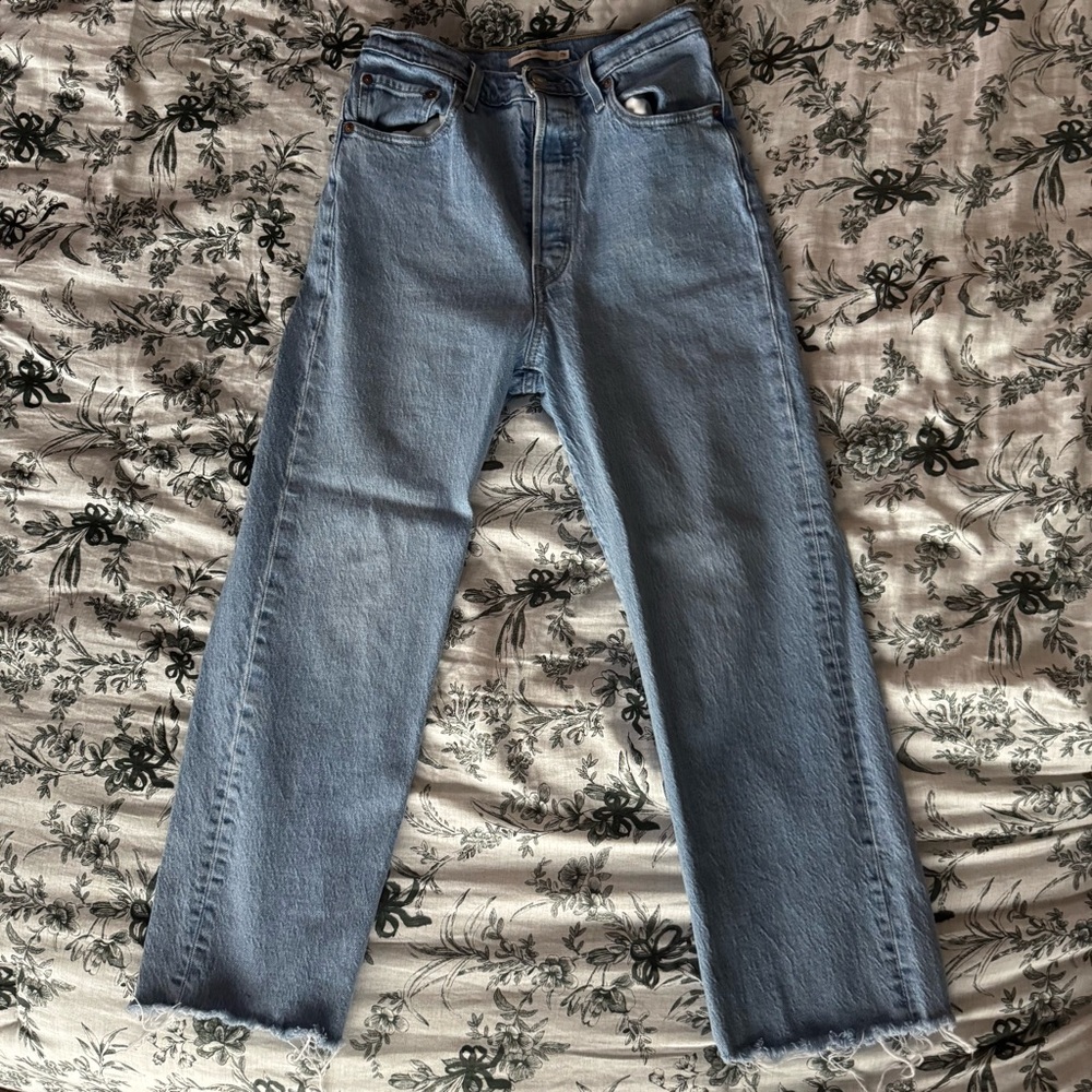 Levi's Light Blue Ribcage Straight Jeans
